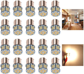 KISLED pack of 20 warm white bulbs showing size and quantity, improves cabin lighting