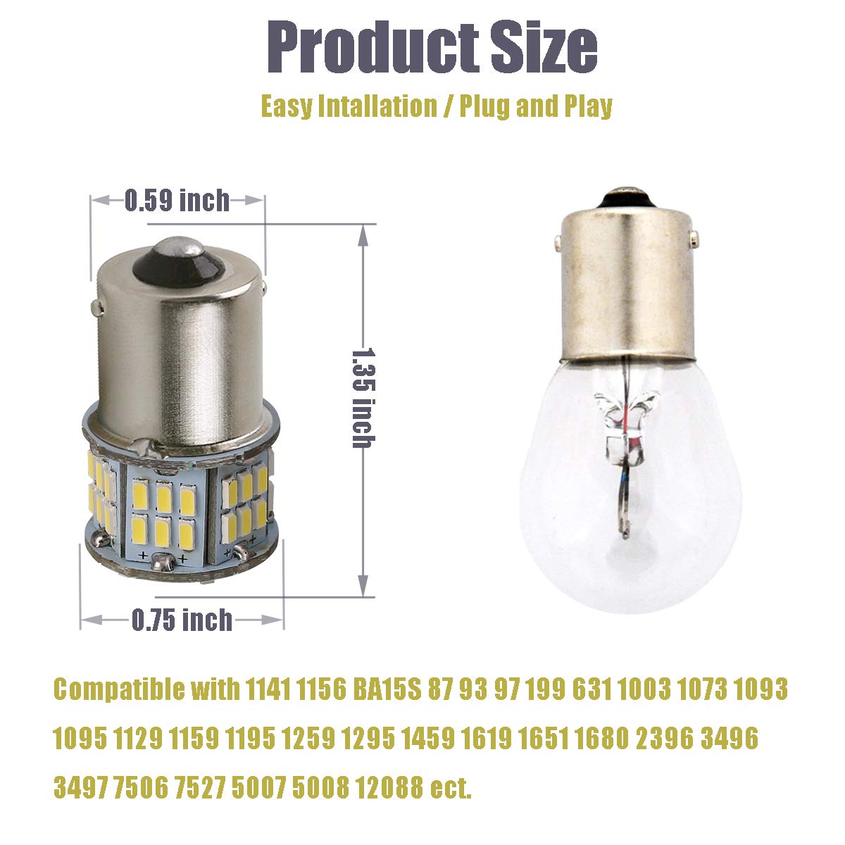 KISLED bulb held in hand for scale showing compact BA15S fit and ease