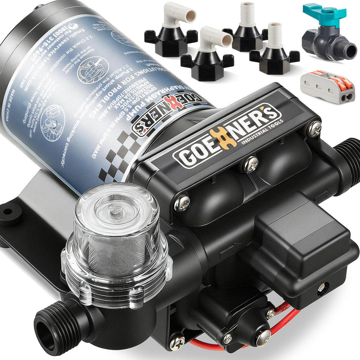 Kitvance front angled pump showing compact housing and mounting ease