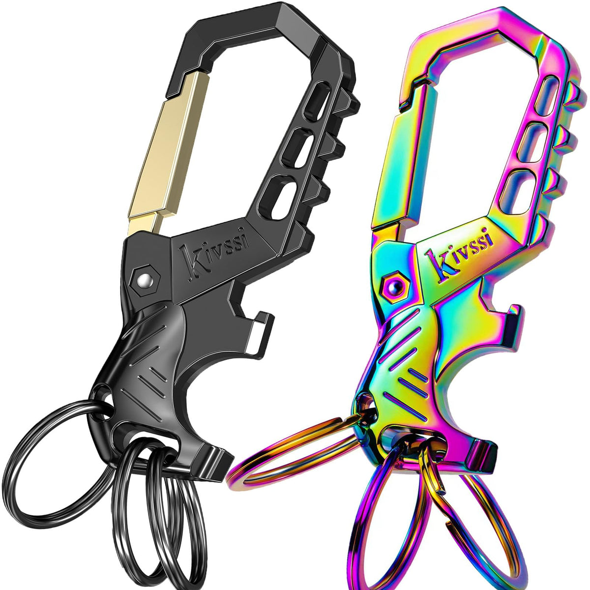 Kivssi front view showing gold multicolor finish and compact design benefit organization