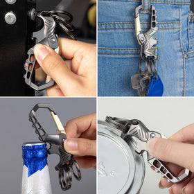 Kivssi triple key rings and carabiner detail showing secure attachment benefit