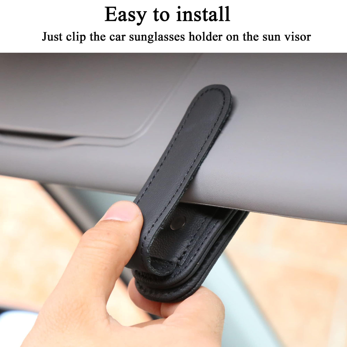 KIWEN holding sunglasses securely to prevent scratches while driving