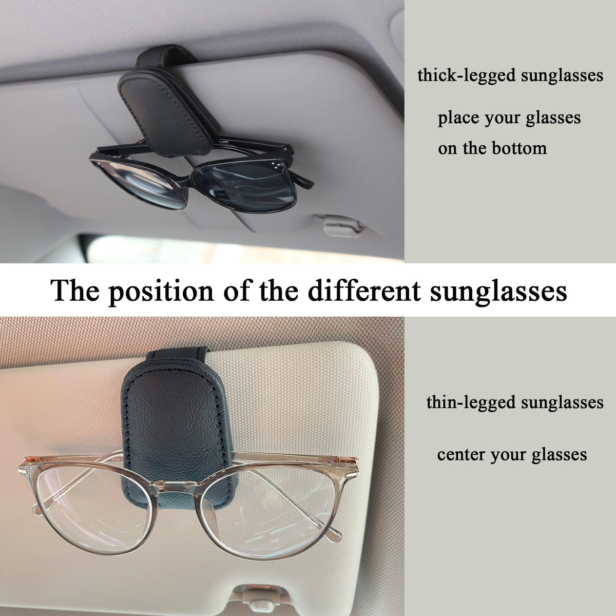 KIWEN clip mounted on car visor keeping sunglasses accessible