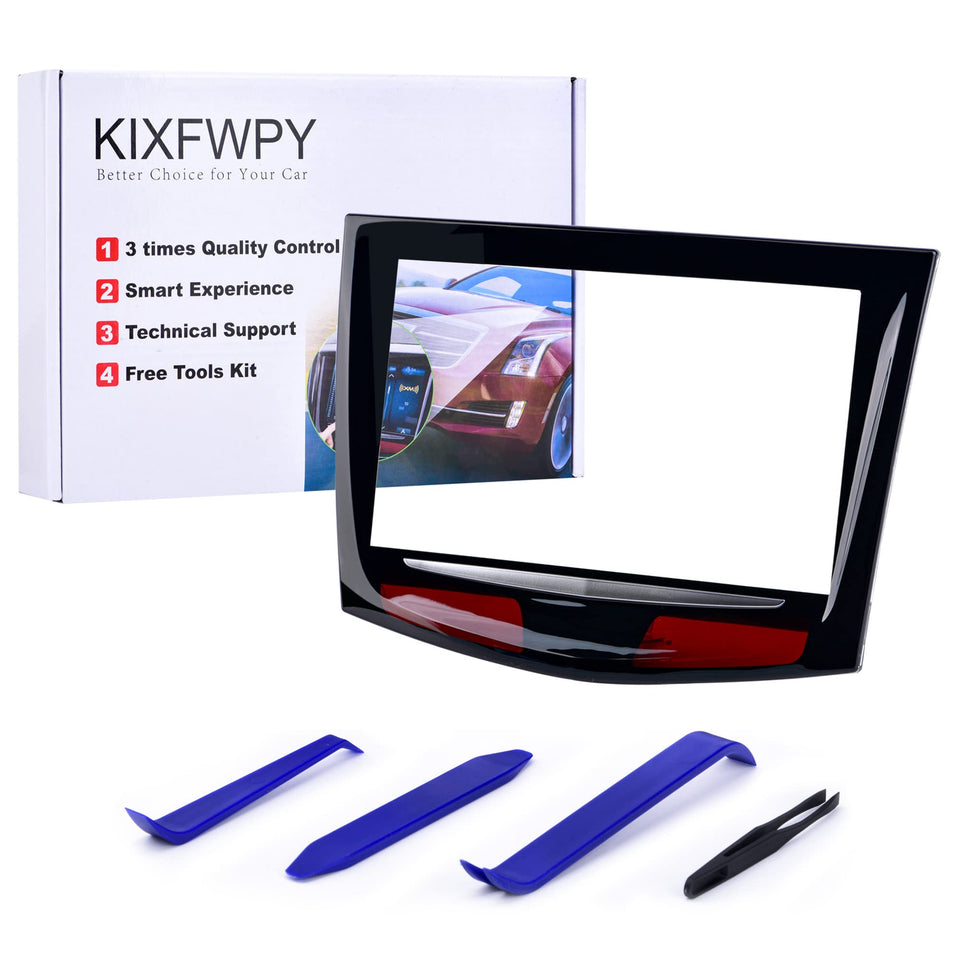 kixfwpy front view of replacement CUE screen showcasing clear display and fit