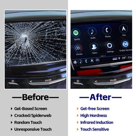 kixfwpy installed in Cadillac dashboard demonstrating restored touchscreen usability