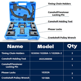 KJE camshaft fixing tool close-up demonstrating precise fit and stability