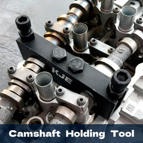 KJE camshaft tensioner lock pin detail showing reliable tensioner hold