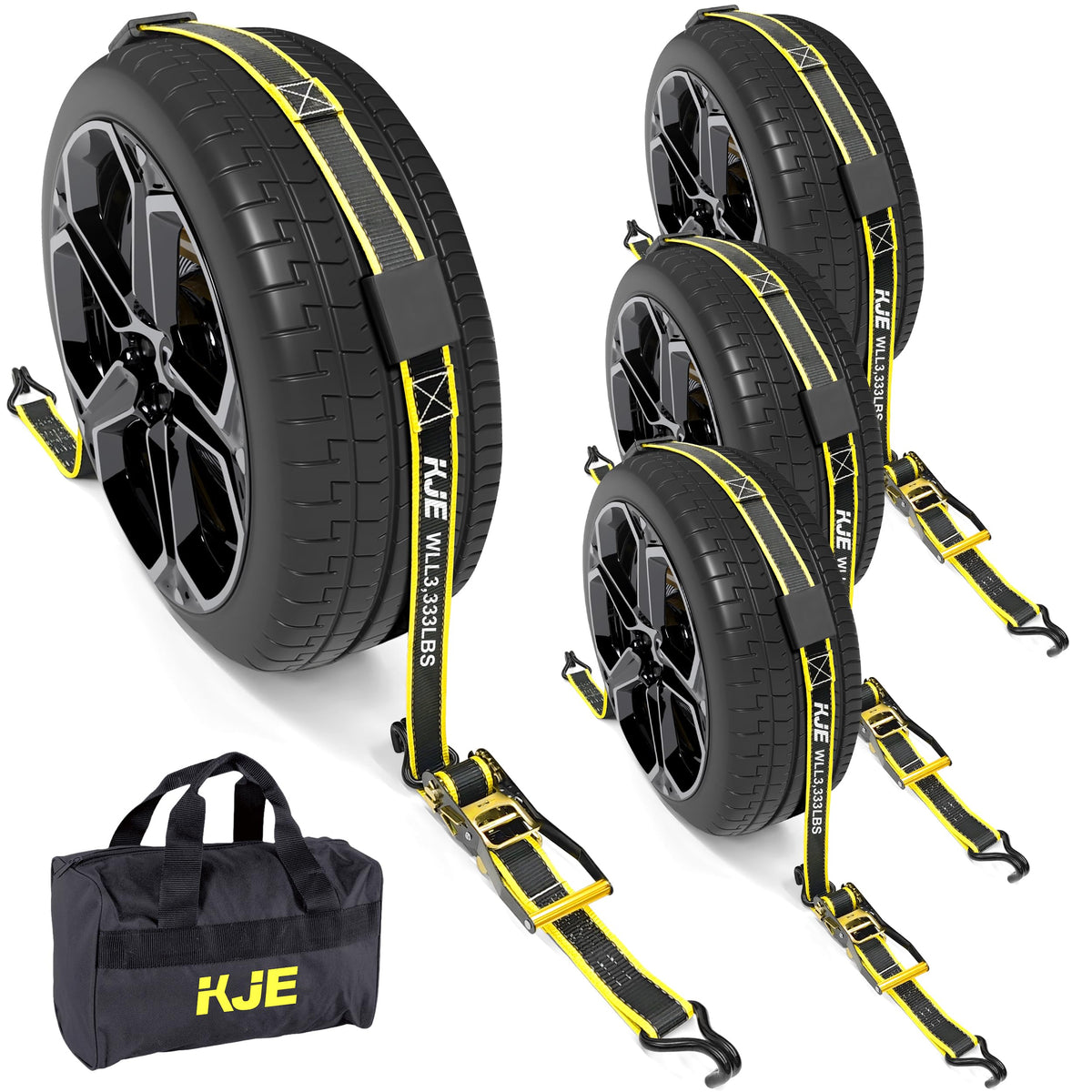 KJE front view of 4-pack packaging showing kit and storage bag for organized hauling
