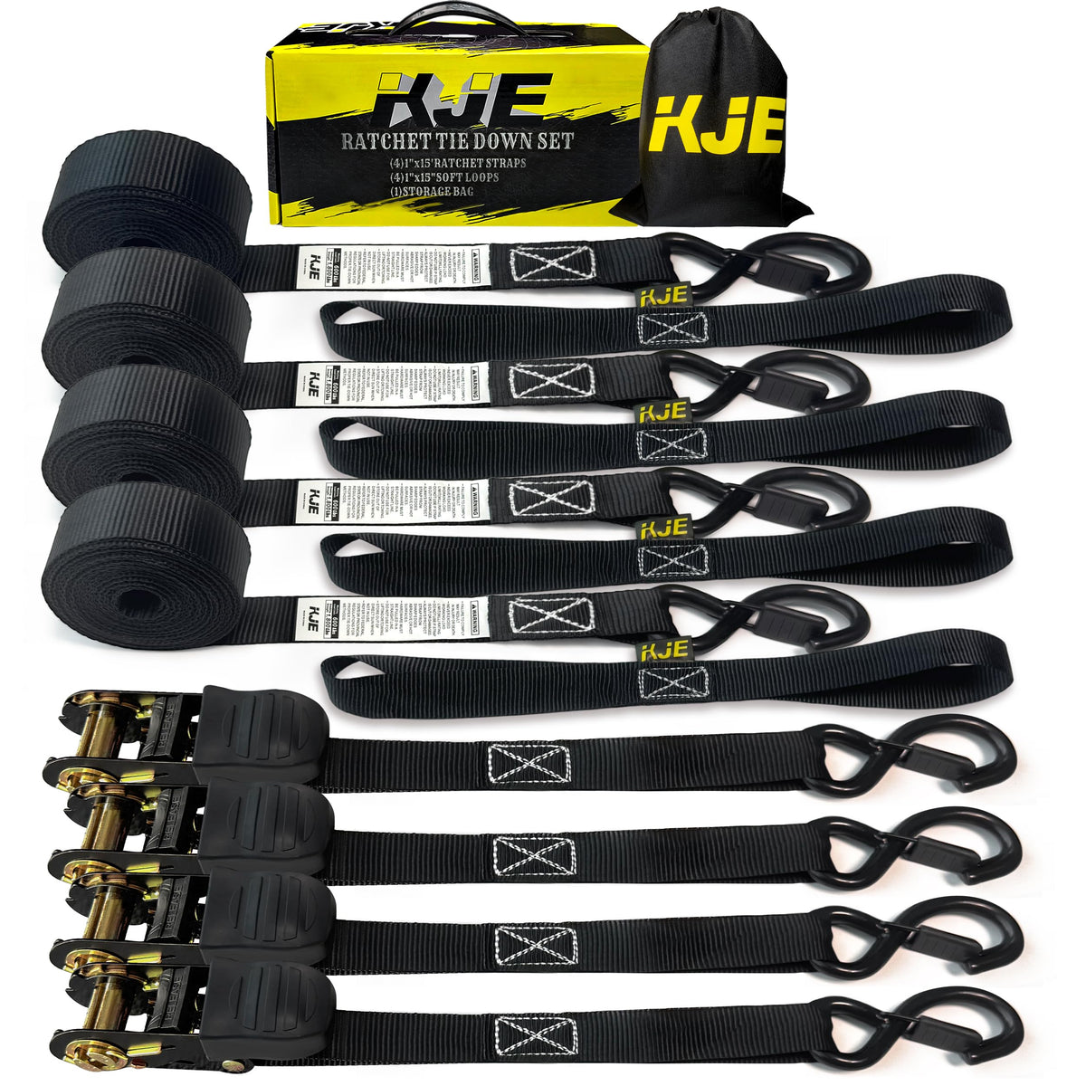 KJE front view of full strap kit showing organized components and quick access benefit