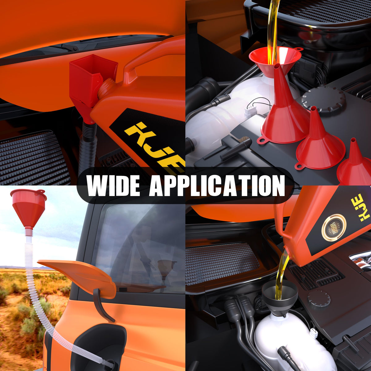 KJE funnel set on a workbench showing tools and practical workshop use