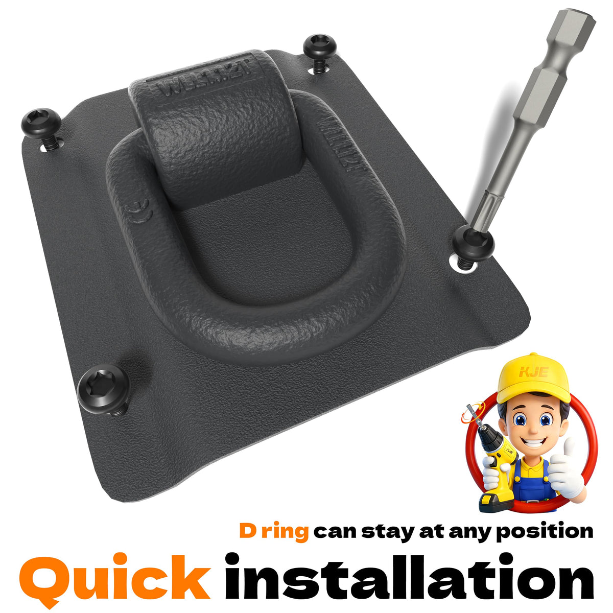 KJE anchor beside ruler showing dimensions and easy fitment for installers