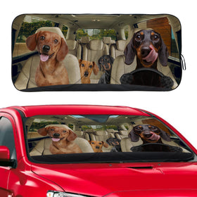 Klainlcly dachshund front view showing full windshield coverage and cooling benefit