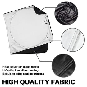 Klainlcly compact folded sunshade in storage bag for easy portability benefit