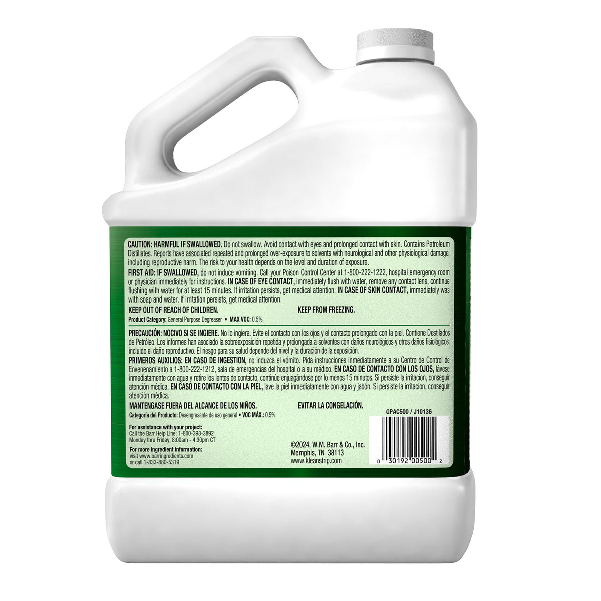 KLEAN-STRIP label close-up highlighting low VOC, non-flammable features
