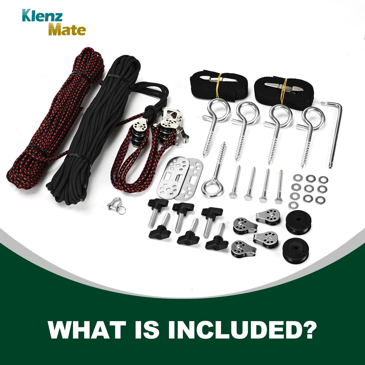 KlenzMate hoist with hardtop raised to show space-saving advantage