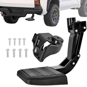 KLN rear bed step front view showing exact fit and clean integration