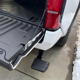 KLN rear bed step material finish detail showing corrosion resistance