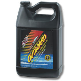 Klotz Outboard TechniPlate front label showing product name and gallon packaging benefit