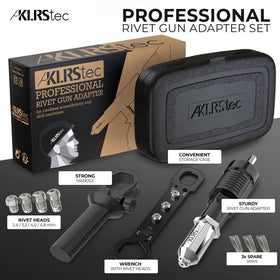 KLRS kit nozzles and spare jaws displayed for quick size changes