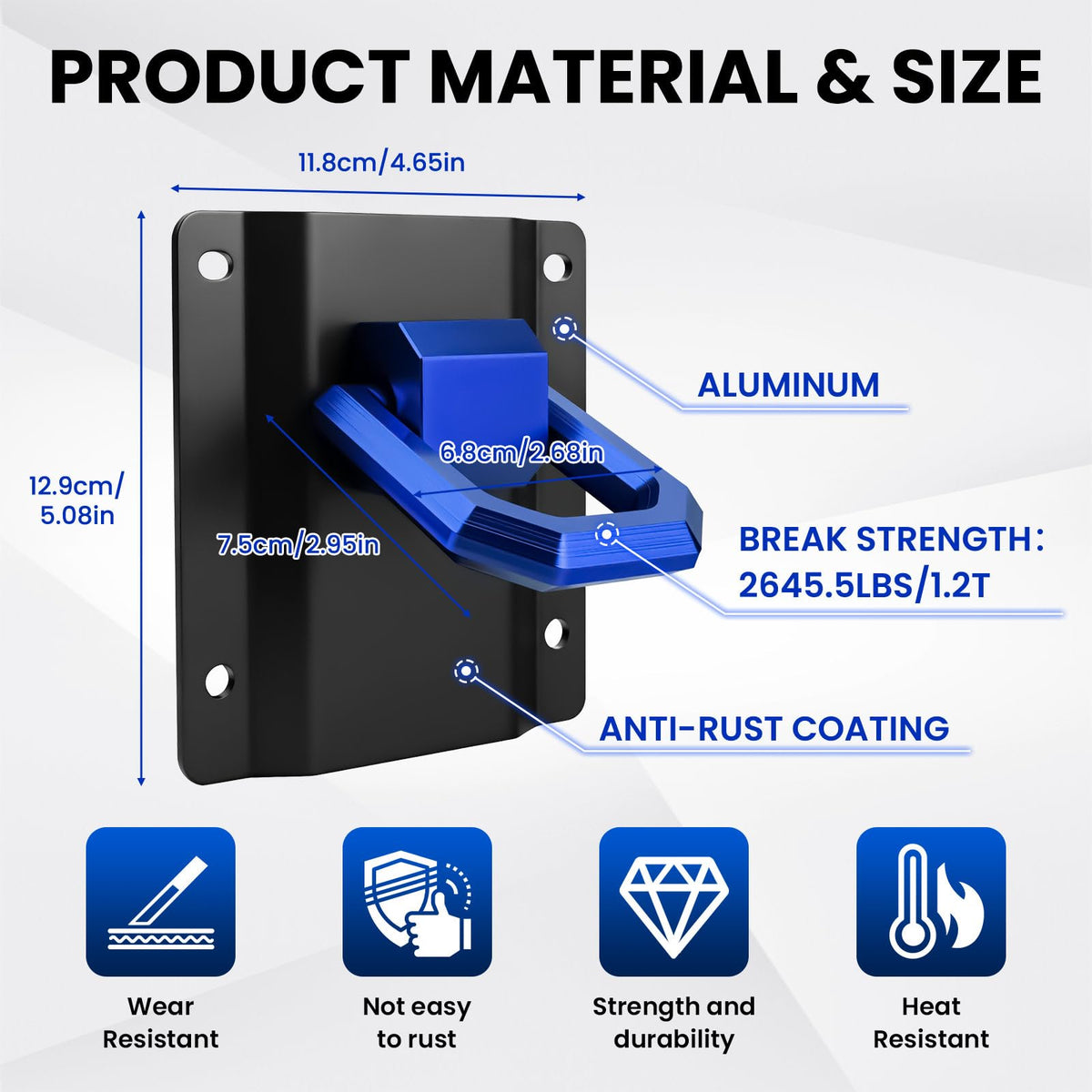 Klutchtech installed anchor folded flat, offering low-profile storage benefit