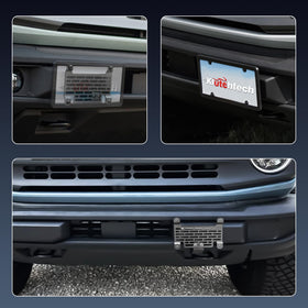 Klutchtech lifestyle shot of installed mount on Bronco front in daylight