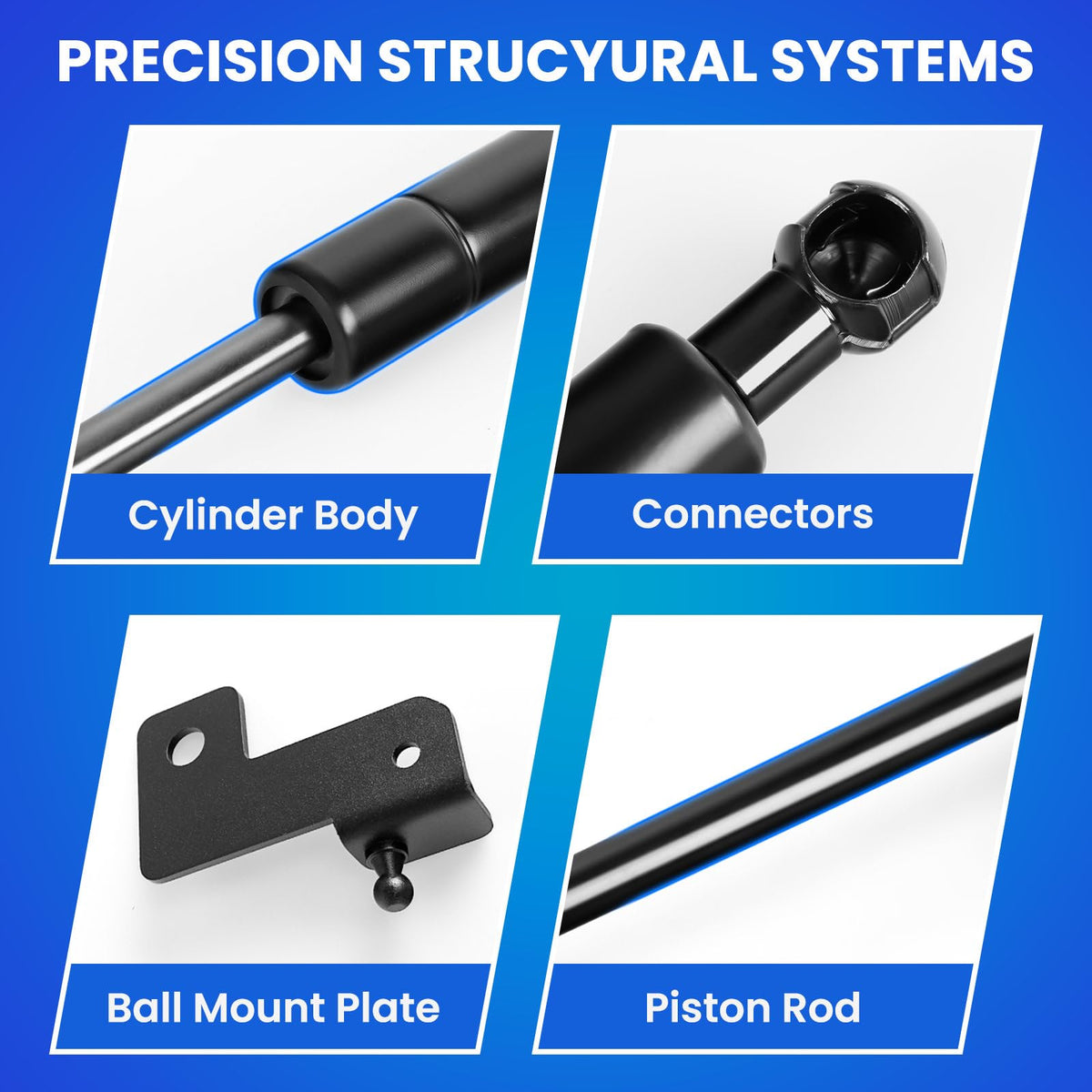 Klutchtech gas strut detail illustrating smooth lift and secure hold