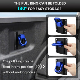 Klutchtech pull ring open at 180 degrees, demonstrating flexible strap angles