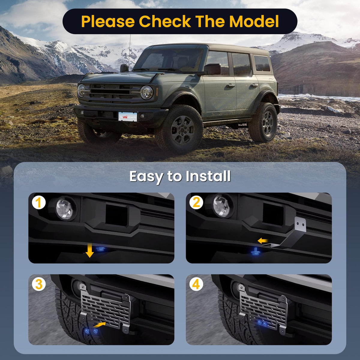 Klutchtech side profile mounted on OEM bumper showing secure attachment