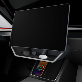 Klutchtech under-screen front view showing sleek black tray and seamless integration