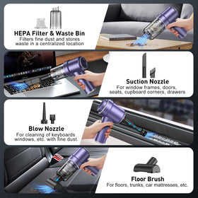 KMM five accessories displayed for targeted cleaning of crevices, fabric, and surfaces