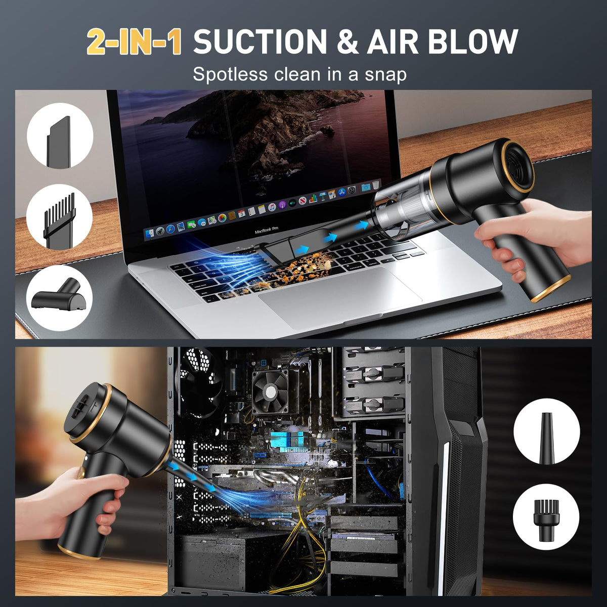KMM accessories arranged showing multiple nozzles for versatile cleaning benefit