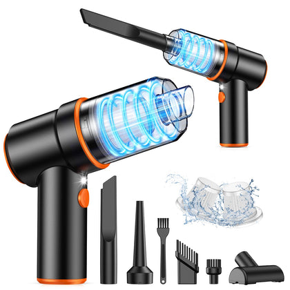 KMM handheld vacuum front view showing compact design and quick cleaning