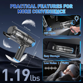 KMM LED light illuminating a seat gap to reveal hidden dust and improve cleaning accuracy
