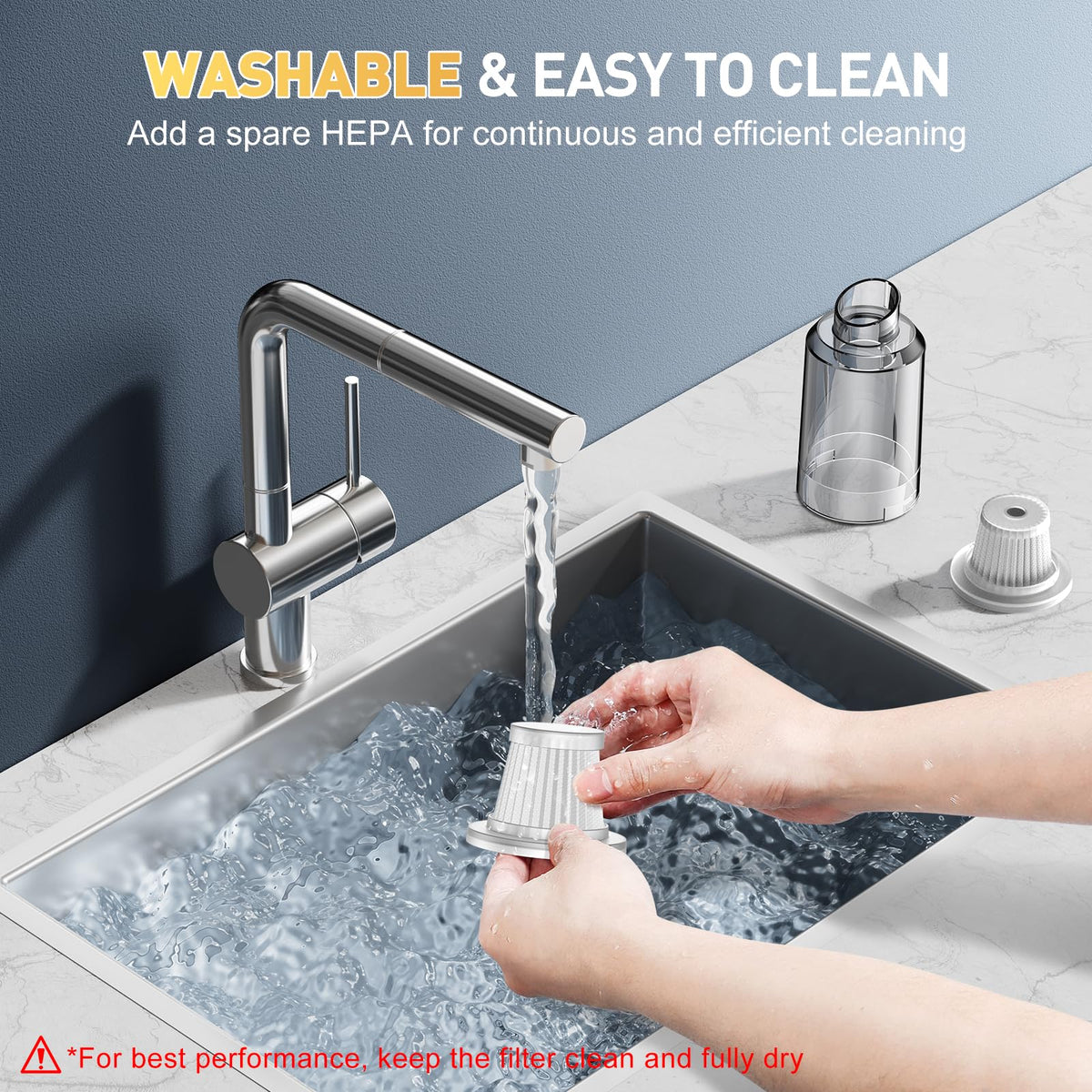 KMM size next to water bottle showing compact portability and easy storage