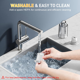 KMM size next to water bottle showing compact portability and easy storage