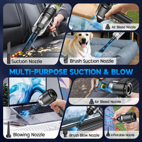 KMM vacuum cleaning car seat removing crumbs and pet hair for tidy interiors