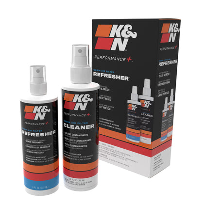 K&N front packaging showing cleaner and refresher sprays for fresh cabin air