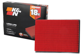 K&N front view of air filter showing shape and fit benefits