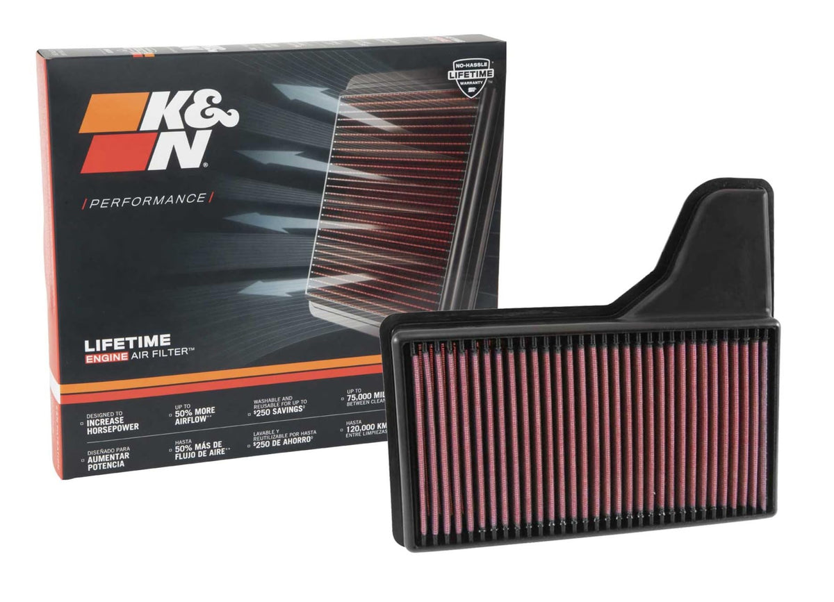 K&N front view of filter showing shape and fit benefits