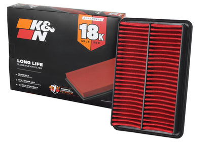 K&N front view showing filter shape and factory-fit compatibility