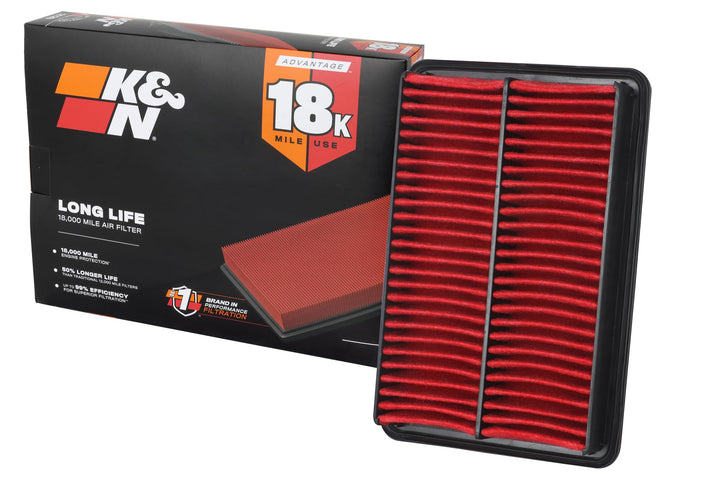K&N front view showing filter shape and factory-fit compatibility