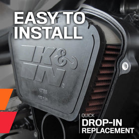 K&N pre-oiled label on HD-0800 for ready-to-install convenience