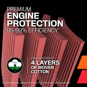 K&N profile angle of filter in factory airbox for easy fit benefit