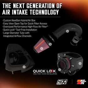 K&N High-Flow LIFETIME Air Filter close-up highlighting increased surface area
