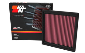 K&N front view showing filter shape and seal for easy installation benefit