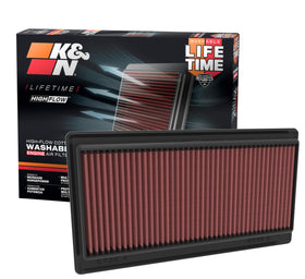 K&N filter front view showing shape and airflow benefit