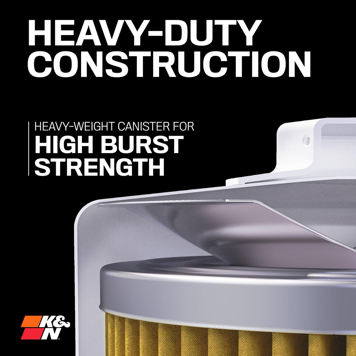 K&N filter next to ruler showing compact size for fit confirmation