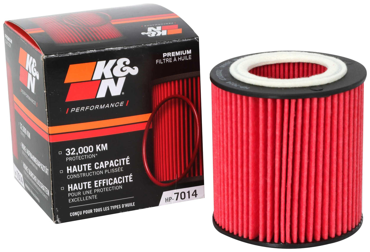 K&N HP-7014 front view showing cartridge design and fit benefit