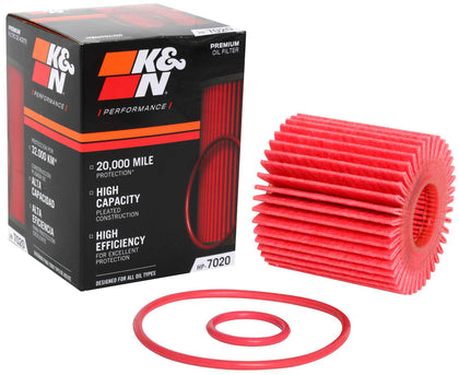 K&N HP-7020 front view showing cartridge design and fit benefits