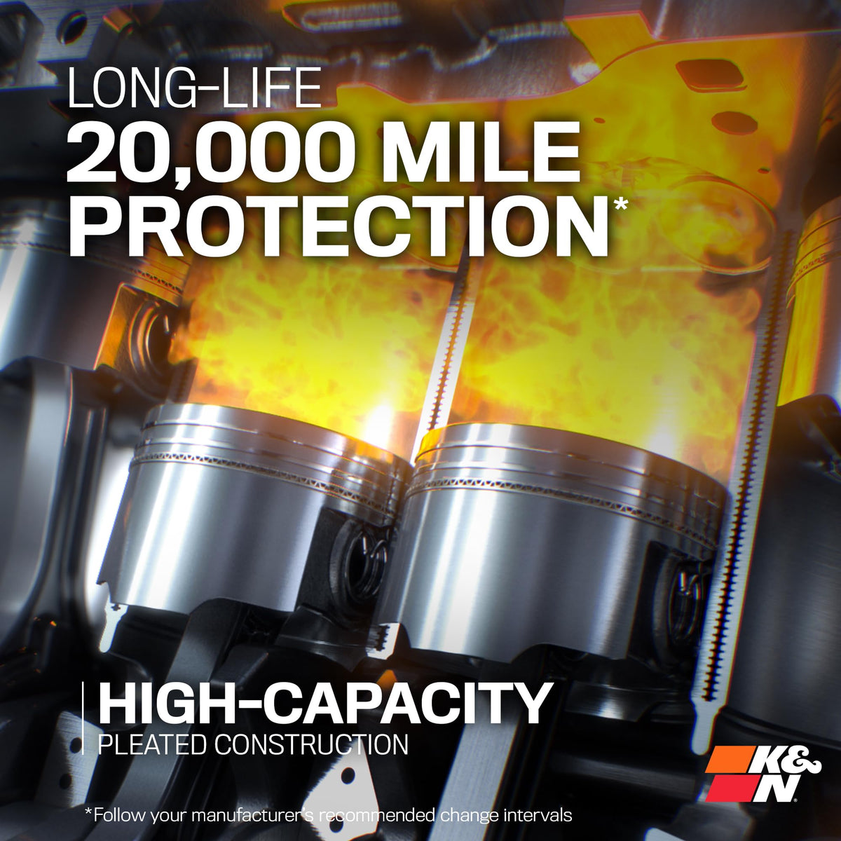 K&N welded one-inch hex nut close-up for quick filter removal benefit